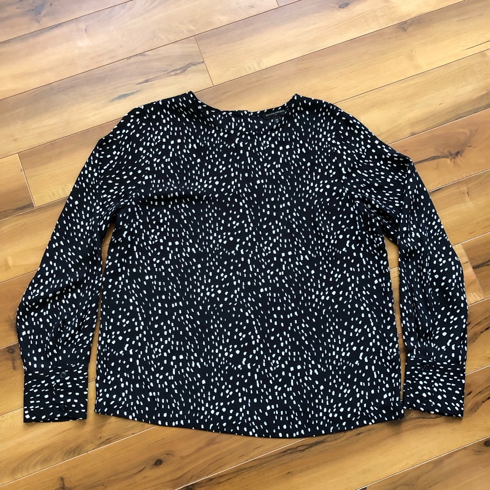 Banana Republic Black and White Patterned Blouse